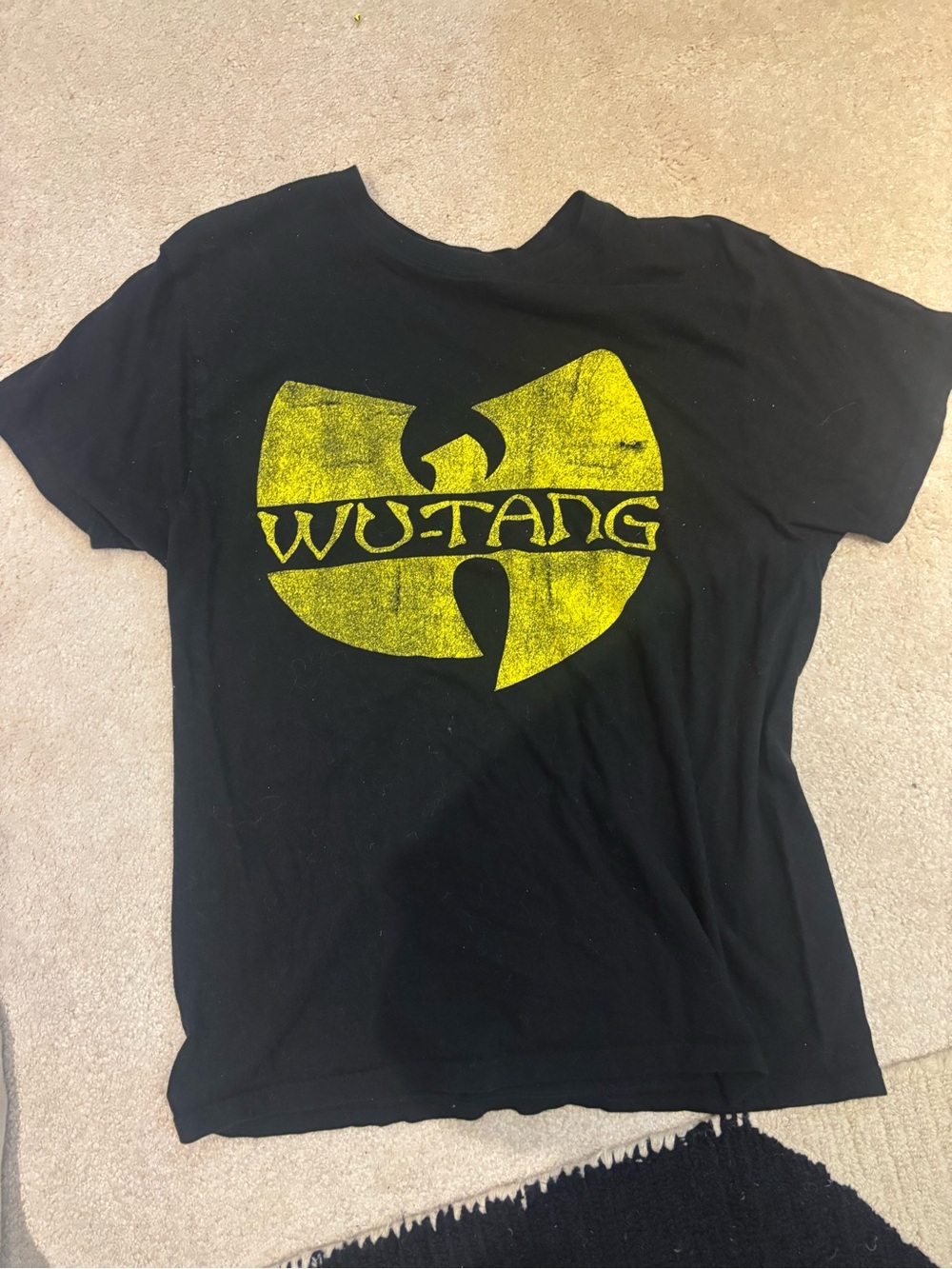 Wu-Tang Black Short Sleeve Tee with Yellow Logo